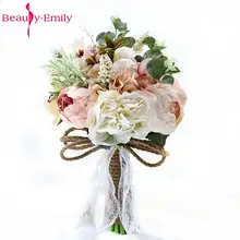 Красота-Emily новые европейские цветы креативный природа невесты Холдинг Букет Свадебные цветы имитация Noiva Buque