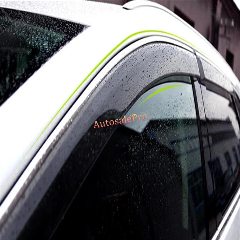 chrome strips door Window Visor Vent Shades Sun Guard Deflector For