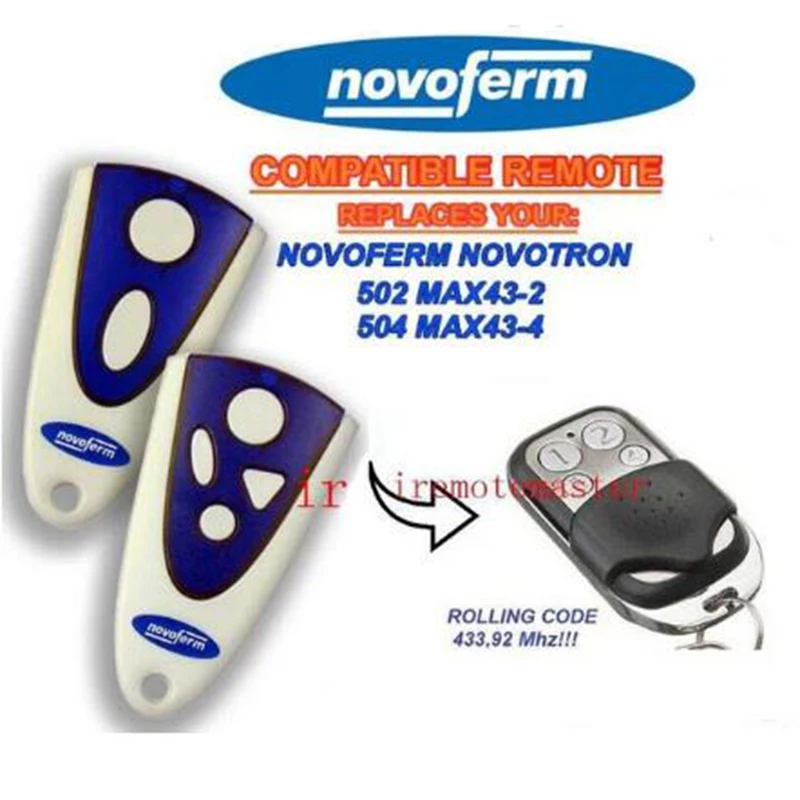 

10pcs NOVOFERM NOVOTRON 504 MAX43-4 transmitter 433,92mhz Rolling code compatible remote FINE
