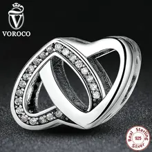 Romántica 925 Encantos de Plata Entrelazados Amor, Clear CZ Encantos fit Pandora Original Pulsera Mujeres Accesorios S277