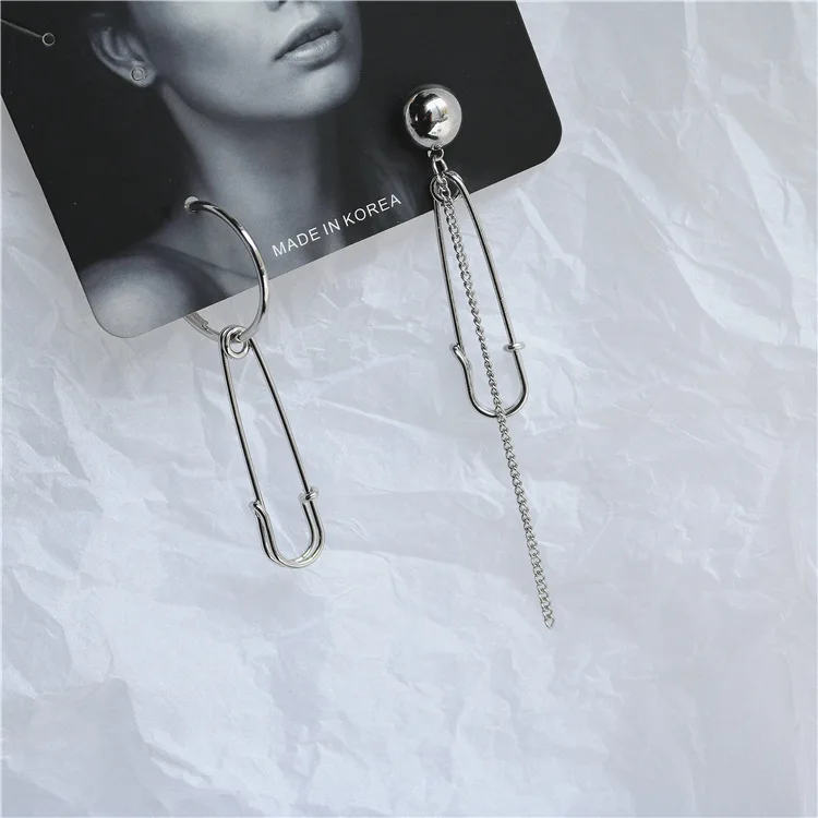 Минималистичные серьги с металлическими кисточками на цепочке для женщин геометрический Асимметричный индивидуальный круг для ушей ювелирные изделия для ушей - Окраска металла: Style 1