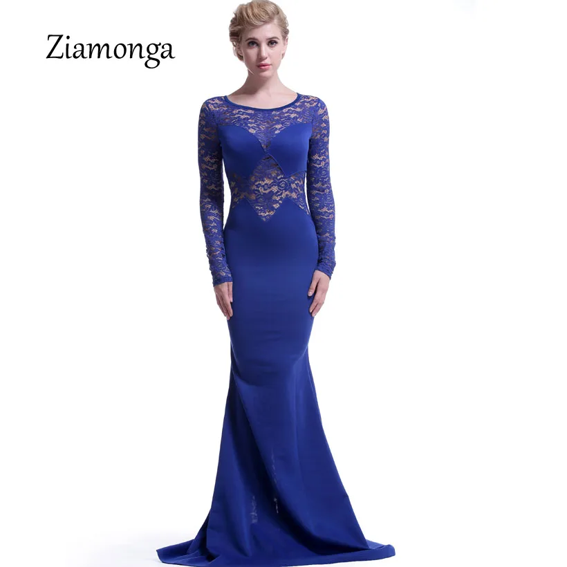 Ziamonga черное кружевное Макси-платье с длинным рукавом, сексуальное вечернее платье для вечеринки, длинное платье, халат De Soiree Longue Vestidos Largo