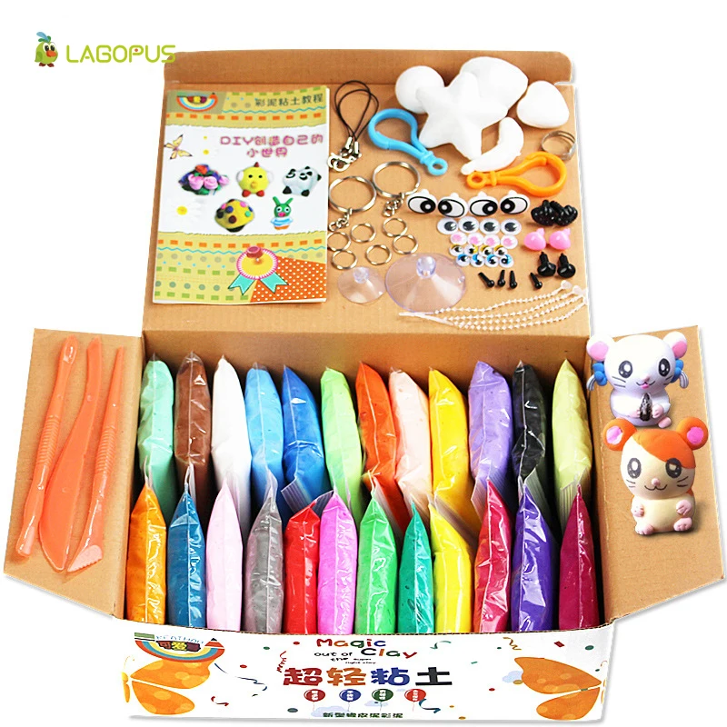 

New 24/36colors Light Clay Space Color Mud Safe Snow Toy for Children Plasticine Intelligent Light Clay Air Drying Light Clay