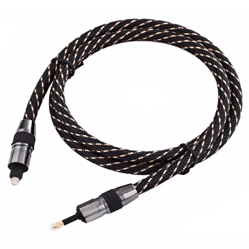 

High Quality OD 6.0 mm Digital Optical Audio TosLink to 3.5mm Mini TosLink Optical Fiber Cable for Macbook Mini Disc