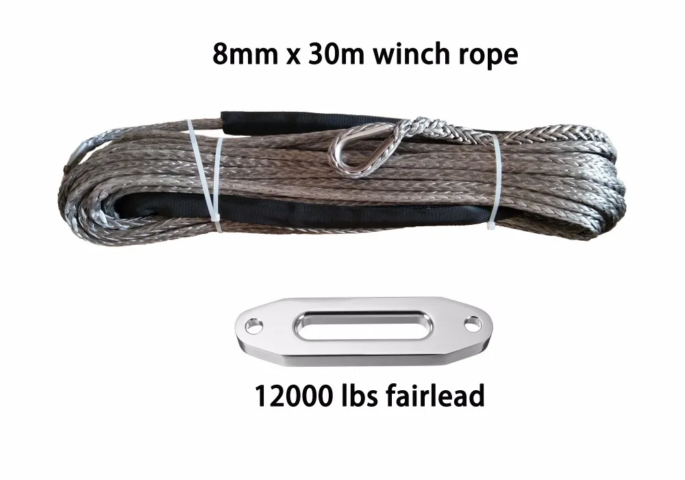 YZHYRN 8mm*30m Synthetic Winch Rope with 12000lbs fairlead,Off Road