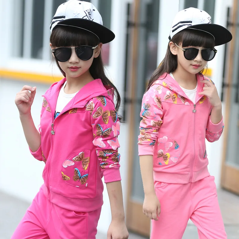 

2019 2pcs Brand New Fashion Flower Toddler Baby Kids Clothing Set Spring Summer Long Sleeve Sweat shirt coat T shirt Pants Sets