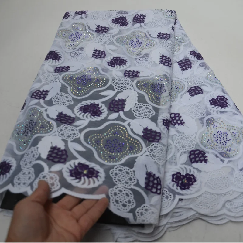 

Free shipping (5yards/pc) soft African French net lace fabric with elegant embroidery and rhinestones for party dress FLP974