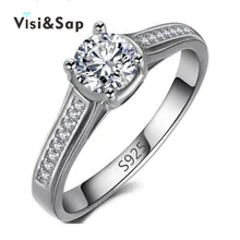 Eleple Rings For women Wedding anel anillos de compromiso white gold color rings cubic zirconia Bijoux fashion jewelry VSR004 china factory unique styles prong settings cubic zirconia gold color cheap pure titanium fashion jewelry rings for wedding