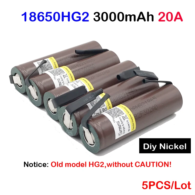 Аккумулятор 18650 HG2 3000mAh перезаряжаемый аккумулятор для электронных сигарет высокоразрядный, 30A высокий ток+ DIY никель inr18650 hg2