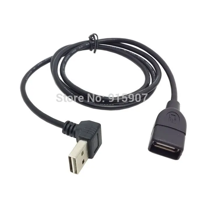 

CY USB 2.0 Male to Female Extension Cable Reversible Design Up & Down Angled 90 Degree 100cm