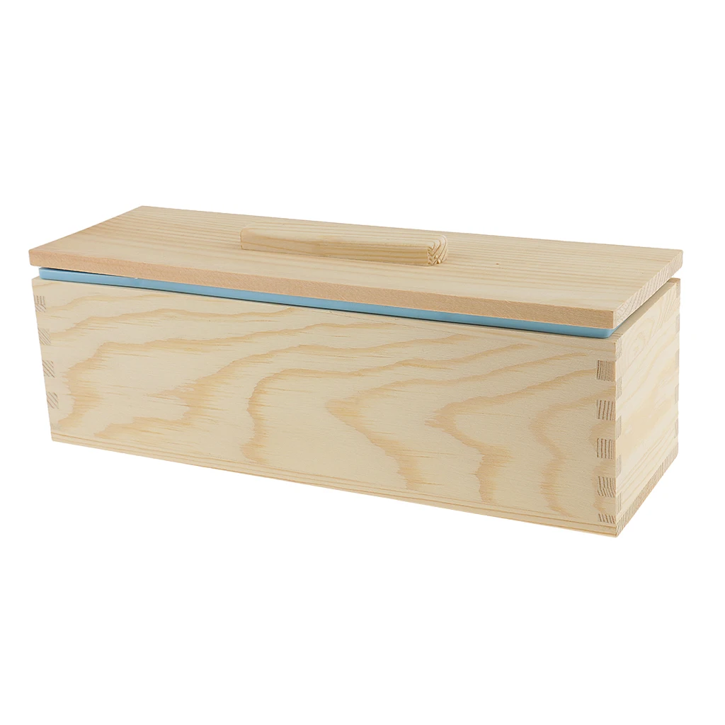 2 Pieces/set Soap Cutters Mold Cutting Tool with Wire Slicer + 1200ml Silicone Soap Loaf Mould with Wood Box Soap Making