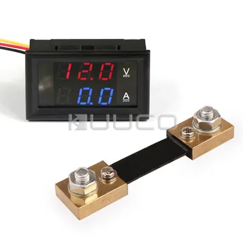 

2in1 Digital Meter DC 4.5~30V/100A Dual display Voltmeter Ammeter DC 12V 24V Current /Voltage Meter + Resistive Shunt