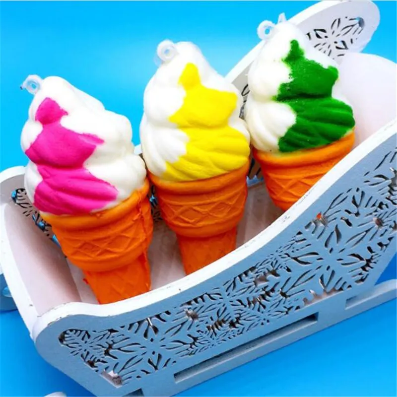 Squishy Kawaii Rainbow Ice Cream Squishies Slow Rising Soft Squeeze Stuffed Toys Phone Decor Charms Mobile Straps | Мобильные