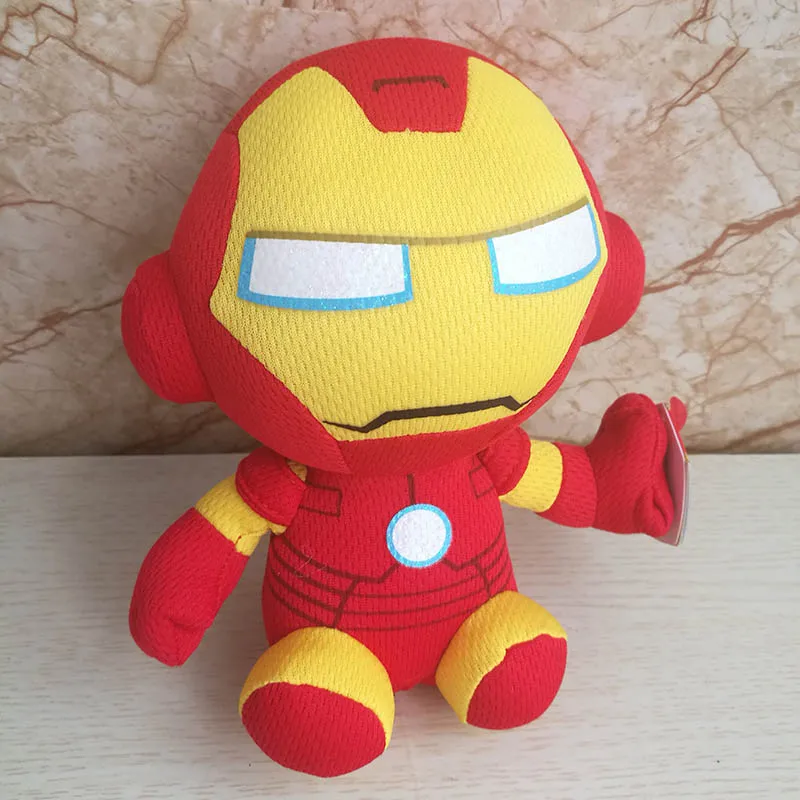 Железный человек Человек-паук Капитан Американский Халк мертвый бассейн плюшевые игрушки детские 15 см дети подарок на день рождения Супер герои - Цвет: ironman