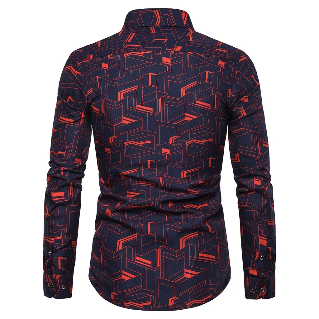 JAYCOSIN рубашка мужская camisa masculina с длинным рукавом Повседневные рубашки с принтом тонкий дизайн формальная повседневная мужская одежда Топы рубашка