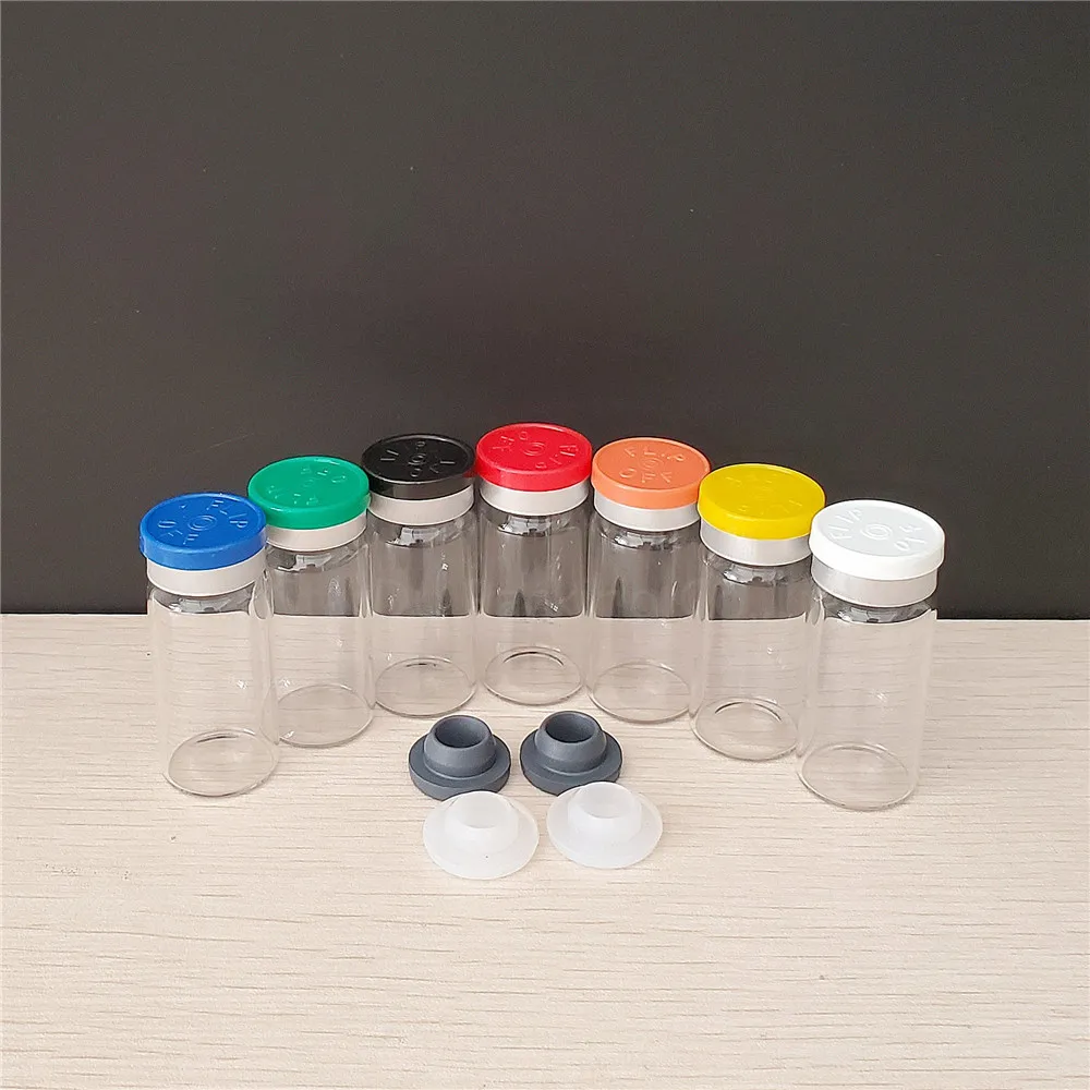 

10pcs/lot 10ml Clear Injection Glass Vial With Flip Off Cap, 1/3oz Empty bottle, 10cc Glass Containers