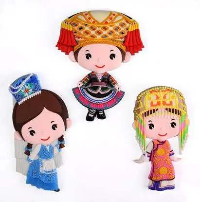 

Features lovely creative minority character costumes refrigerator
