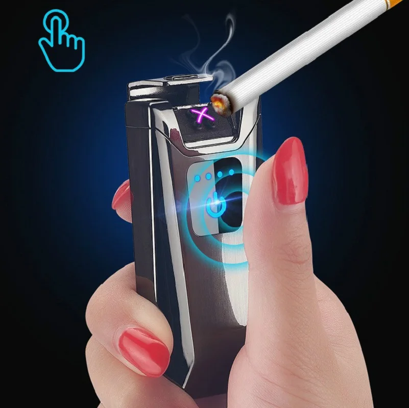 Double Arc USB Windproof flameless Plasma Touch LED sensing charging cigarette lighters electric cigar Electronic lighter | Дом и сад