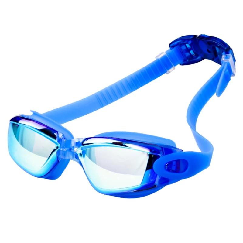 Горячая Распродажа плавательные очки для женщин и мужчин высокой четкости гальванические линзы водонепроницаемые противотуманные очки Аксессуары для спортивной одежды - Цвет: Синий