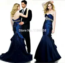 2016 New Fashion Formale Elegante Abendkleider Partei Perlen Schatz-nixe Prom Kleider Lange Schnelle Lieferung