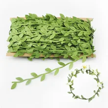 Розничная красивые искусственные зеленые листья цветка завод ротанга DIY аксессуары для гирлянды для праздника декоративная повязка для волос повязка на голову