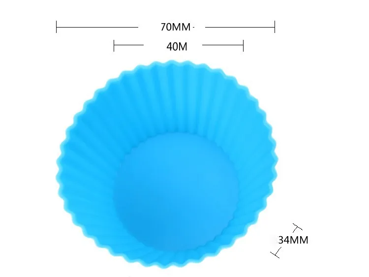 12 шт./лот 7 см Круглой Формы Силиконовые Формы для кексов формы для выпечки