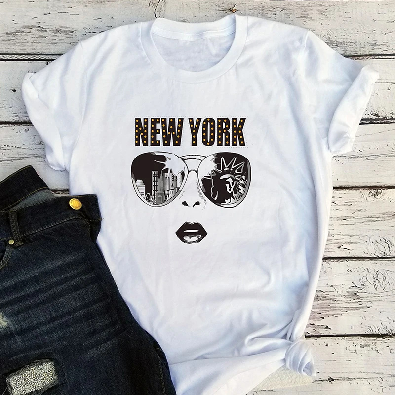 

trip tshirt new york vintage plus size tops vacation 2019 summer 90s clothes gothic sea beach print short casual shirts love