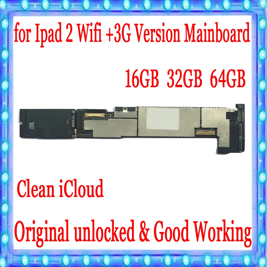 Для ipad 2 wifi версия 1 4 и + 3g материнская плата с Бесплатный iCloud оригинальная