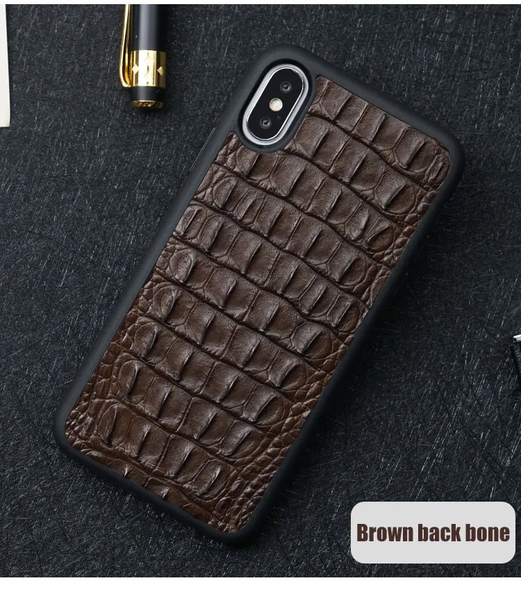 Couro de Crocodilo de Luxo para o Iphone Capa para Iphone Cases de Telefone 6s dos Homens Case Genuíno 5 8 6 7 xr xs Max Plus 2020 Funda 100% 11 x 13 100% Caso Genuíno Couro De Crocodilo de