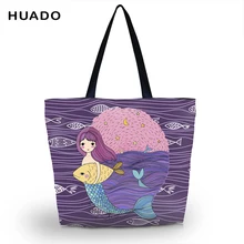 Складная сумка для покупок Экологичные складной Многоразовые Портативный плечо ручки сумка полиэстер Ткань сумка для женщин/девочек дамы