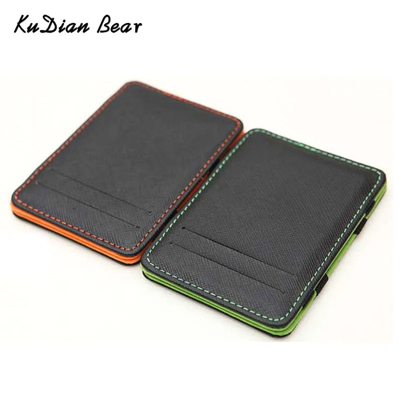 

KUDIAN BEAR Minimalist Men Wallet Rfid Slim Card Organizer Purse Magic carteras Minimalista BID222 PM49