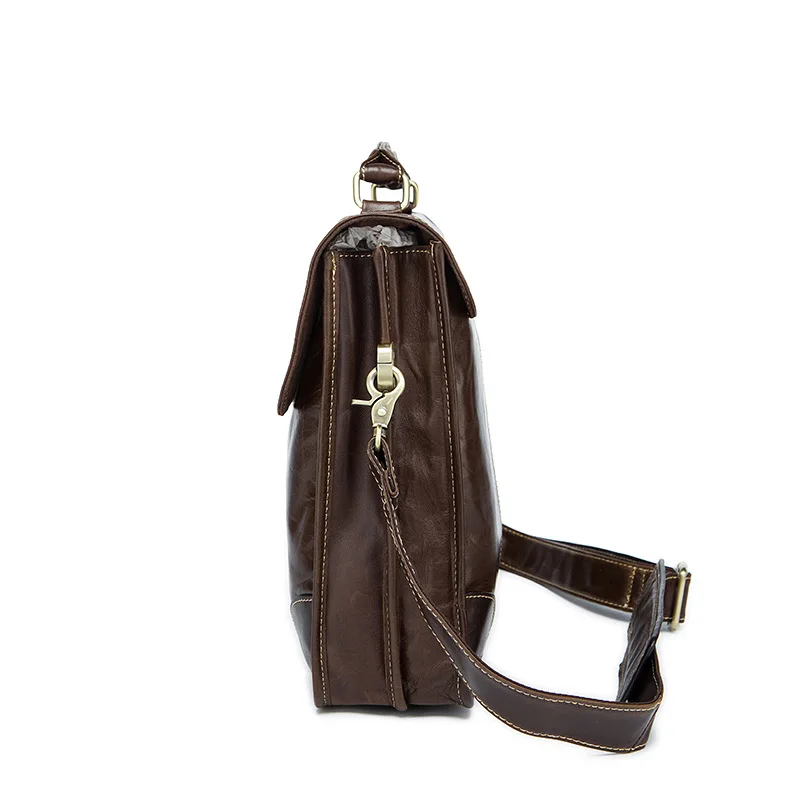 Fashion luxury men's bag Cow Leather men's briefcases handbags fashion business cover-style suture design men shoulder bags