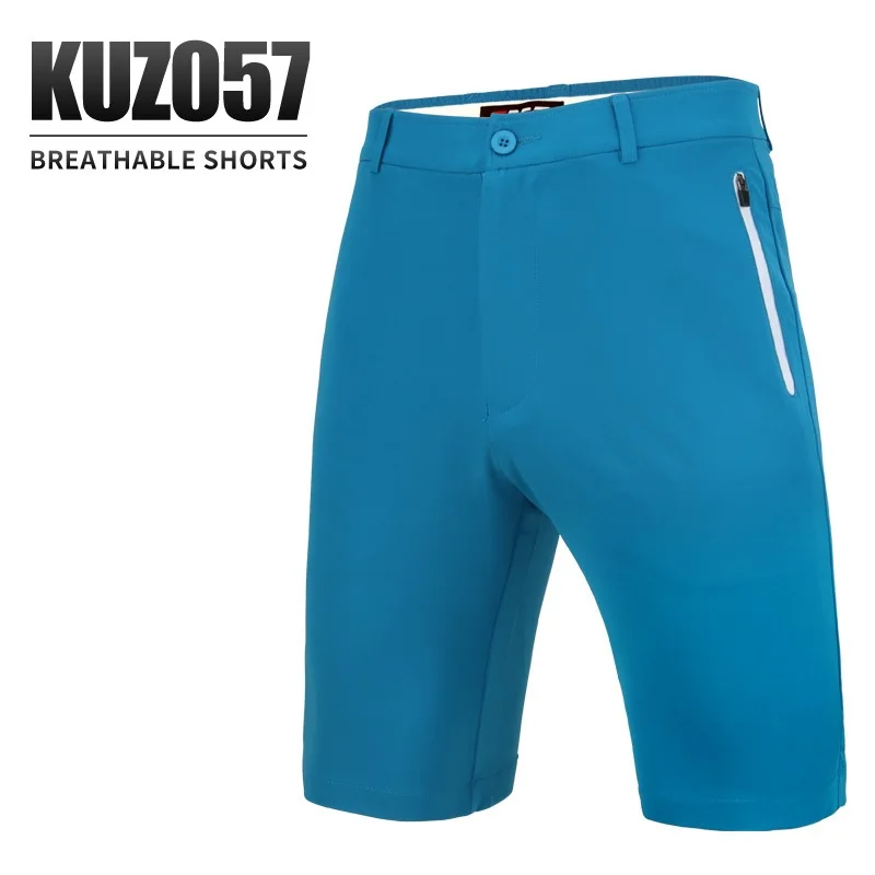 Pgm мужские эластичные быстросохнущие шорты для гольфа летние дышащие сетчатые шорты для гольфа удобные спортивные штаны размер 2Xs-3Xl D0772 - Цвет: Синий