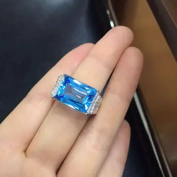 

Anillos Qi Xuan_Blue Stone Fashion Jewelry Rings_Finger Rings_S925 Solid Sliver Blue Stone Rings_Manufacturer Directly Sales