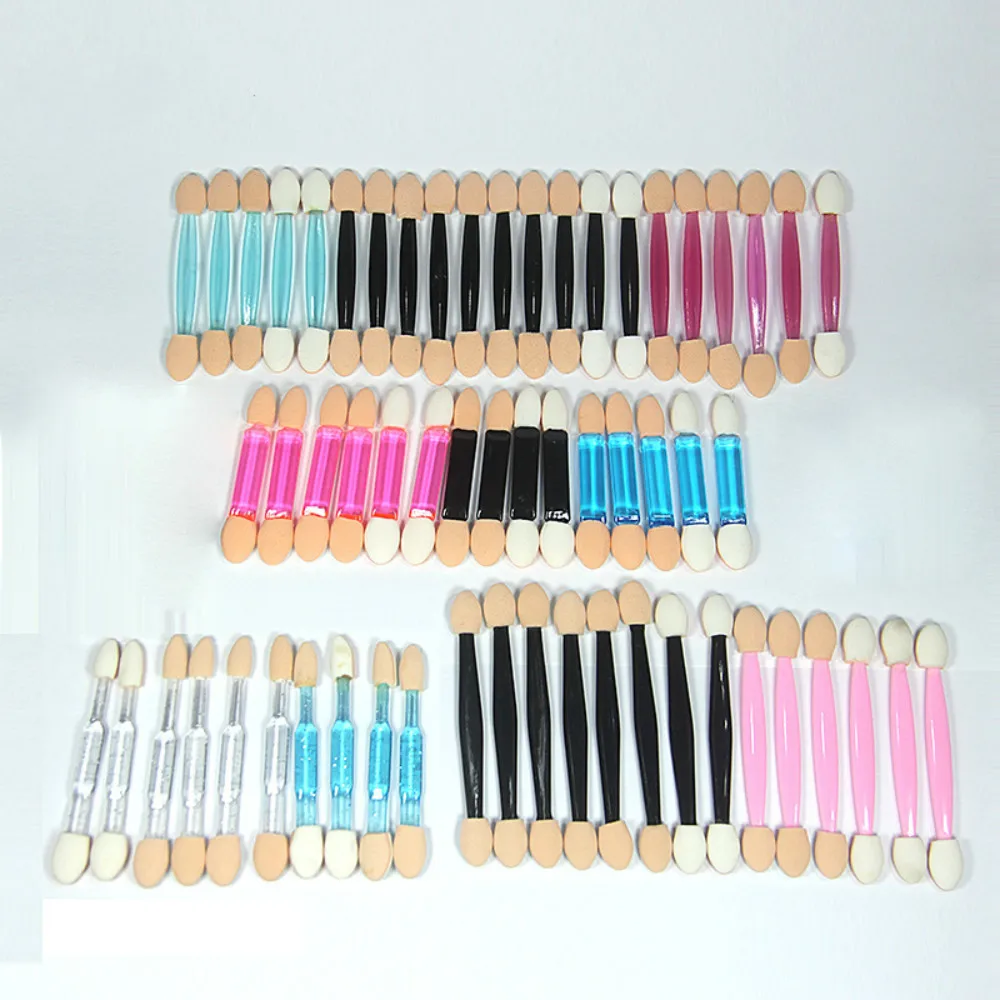 

100 pcs Disposable Eye Shadow Stick Sponge Double Head Latex Eye Shadow Brush Mini Smudge Stick Eye Shadow Brush Makeup Tool