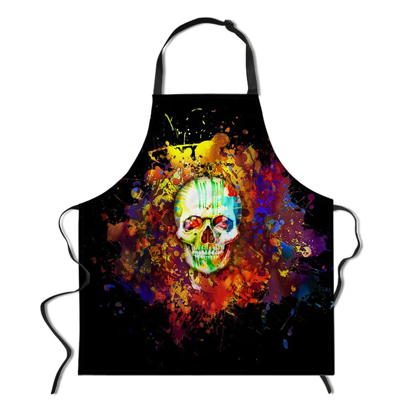 FORUDESIGNS/Регулируемый Кухонный Фартук с черепом для женщин/мужчин, кухонный креативный ресторанный фартук шеф-повара для выпечки - Цвет: CC3537R
