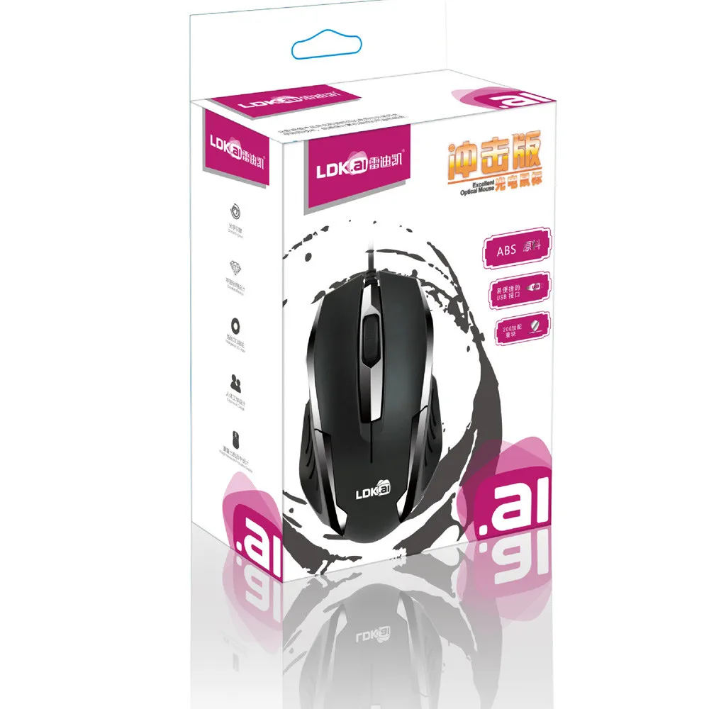 Мини оптическая мышь USB 3D Проводная игровая 1200 точек/дюйм для ПК ноутбука