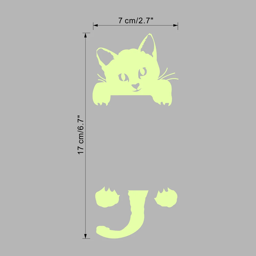 Luminous Stickers StickerBedroom Wall Decoration Switch Stickers Art Mural Cartoon Cat Decor - 6