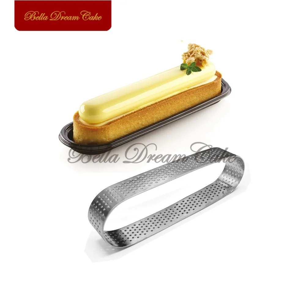 

1PC Oval Tart Ring Stainless Steel Straight Perforated Mousse Circle French Dessert Cake Decorating Tool Mousse Mould Bakeware