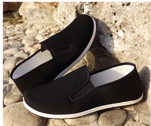 Sapatos de algodão preto de bruce lee, sapatos vintage de kunfu chinês com asa chun tai chi chinês arte marcial puro sapatos de algodão