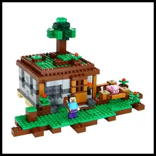

new Lepin Minecraft 408pcs First Night My World Model kits figures Set Model Building Blocks 21115 Bricks fun Toys kid 18017