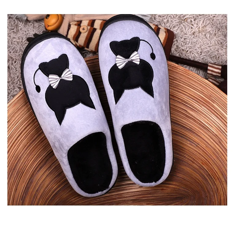 Мужские тапочки; зимние кожаные толстые плюшевые домашние водонепроницаемые туфли на плоской подошве; теплая домашняя обувь; Нескользящие тапочки; обувь с объемным мехом для влюбленных