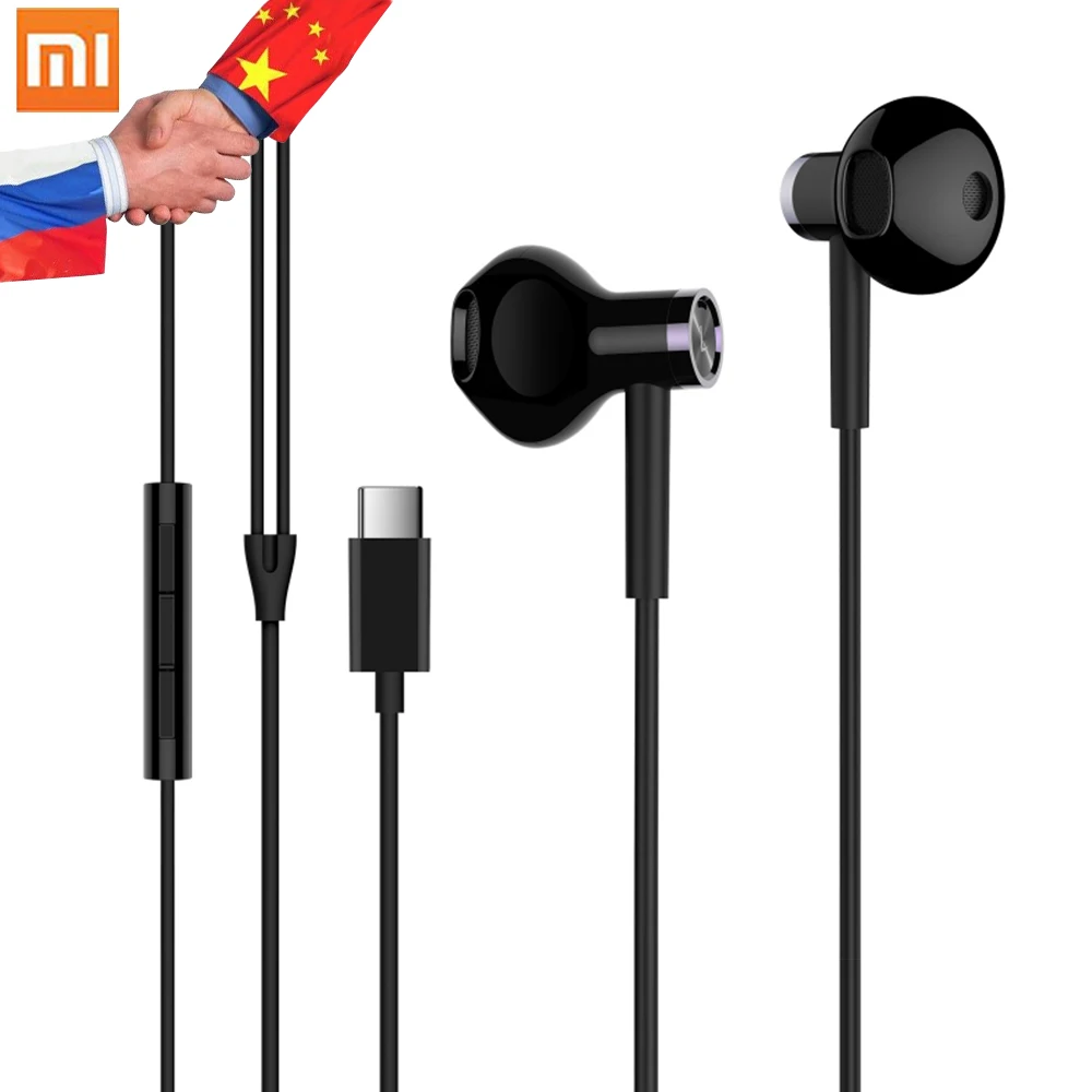 Original Xiaomi Earphones USB Type C Headset Half In Ear Wired Control