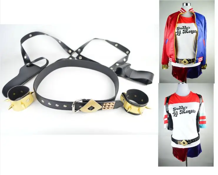 Suicide Squad Harley Quinn Belt+holster+Bracelet Cosplay Costume