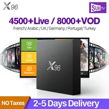 

IPTV Arabic French X96 Smart Android 6.0 TV Box 2G 16G Amlogic S905X SUBTV Abonnement IPTV Europe Turkey French Arabic IPTV Box