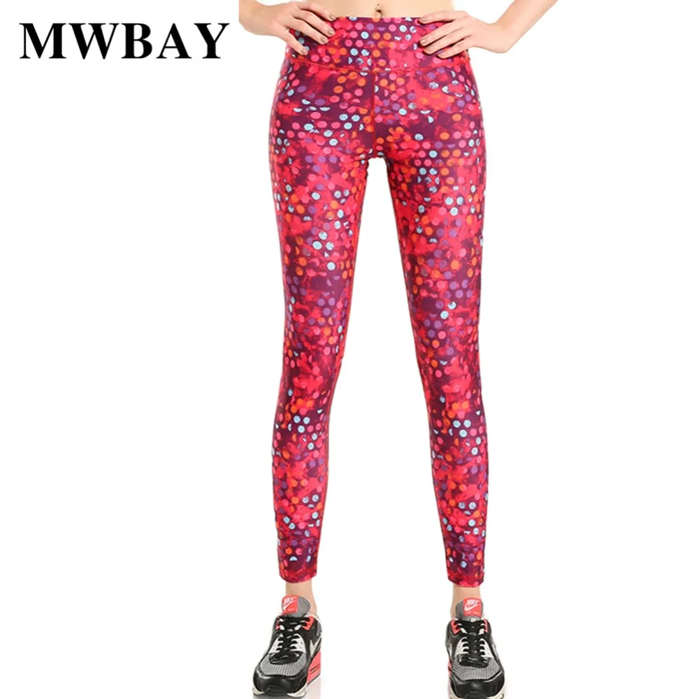 Womens Leggings Colorful Dot Fitness Legging Slim Jeggings Female