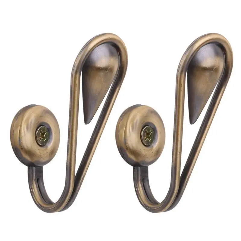 

1 pair of Tear Shape Vintage Alloy Curtain Holdbacks Tieback Hooks(Bronze)