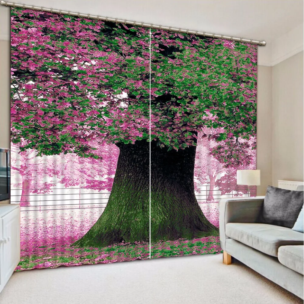 Printed Window Curtain Design maple leaf scenery Curtains For Living Room Home Decor Bedroom Hotel Drapes | Дом и сад