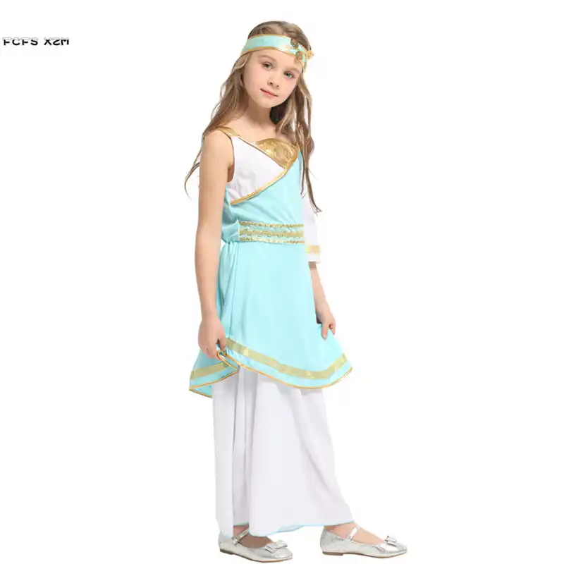 Girls Halloween Goddess Athena Costumes Kids Children Greece