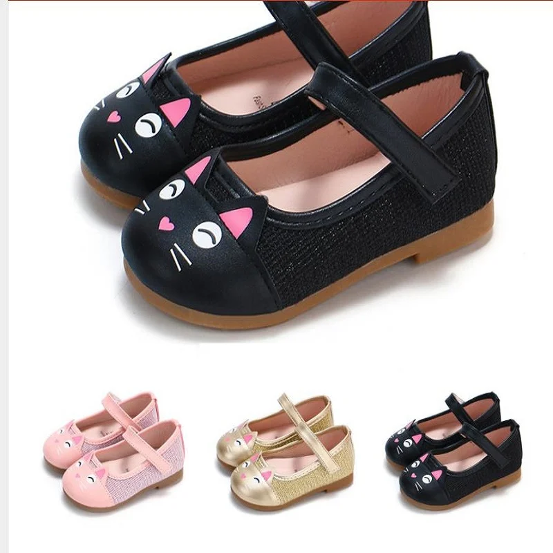 

53012019 Fashion Girls Casual Shoes Bowtie PU Shoes for Girls Princess Ballet Flats Shoes for Party Wedding Girls Shoes